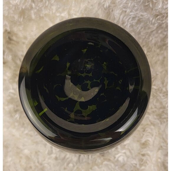 Vintage Hand Blown Green and Black Swirl Vase - Picture 8 of 16